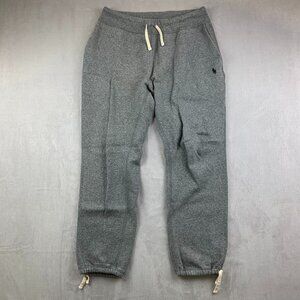 Ralph Lauren Polo Mens Sweatpants Medium Gray Heather Fleece Joggers Drawstring